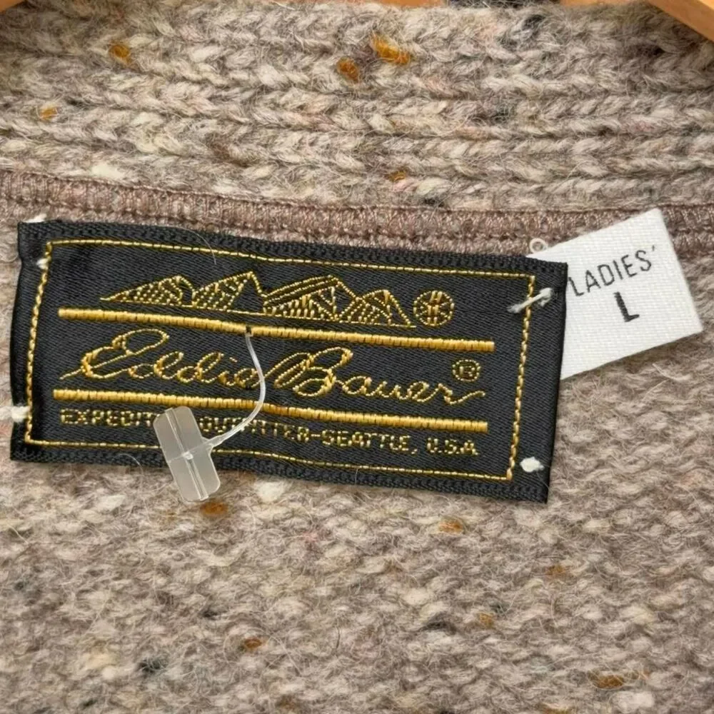 Vintage Eddie Bauer Wool Tweed Sweater Vest Speckled Knit size L